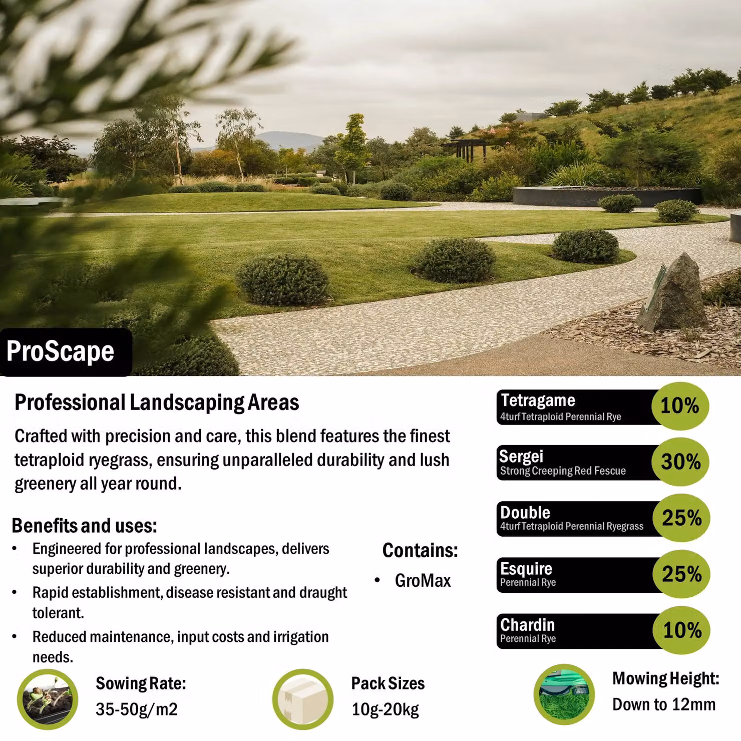 Pegdev ProScape High Density Drought Tolerant Professional Landscape Grass Seed, 10kg – 2