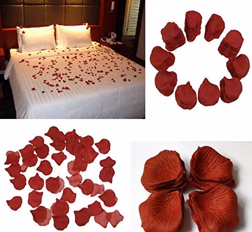 Shatchi Red Silk Rose Petal Confetti for Wedding, Anniversary and Mother's Day Table Decorations, 1200 Pieces – 5