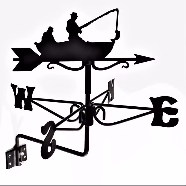 Espira Fisherman Mini Metal Weathervane in Black