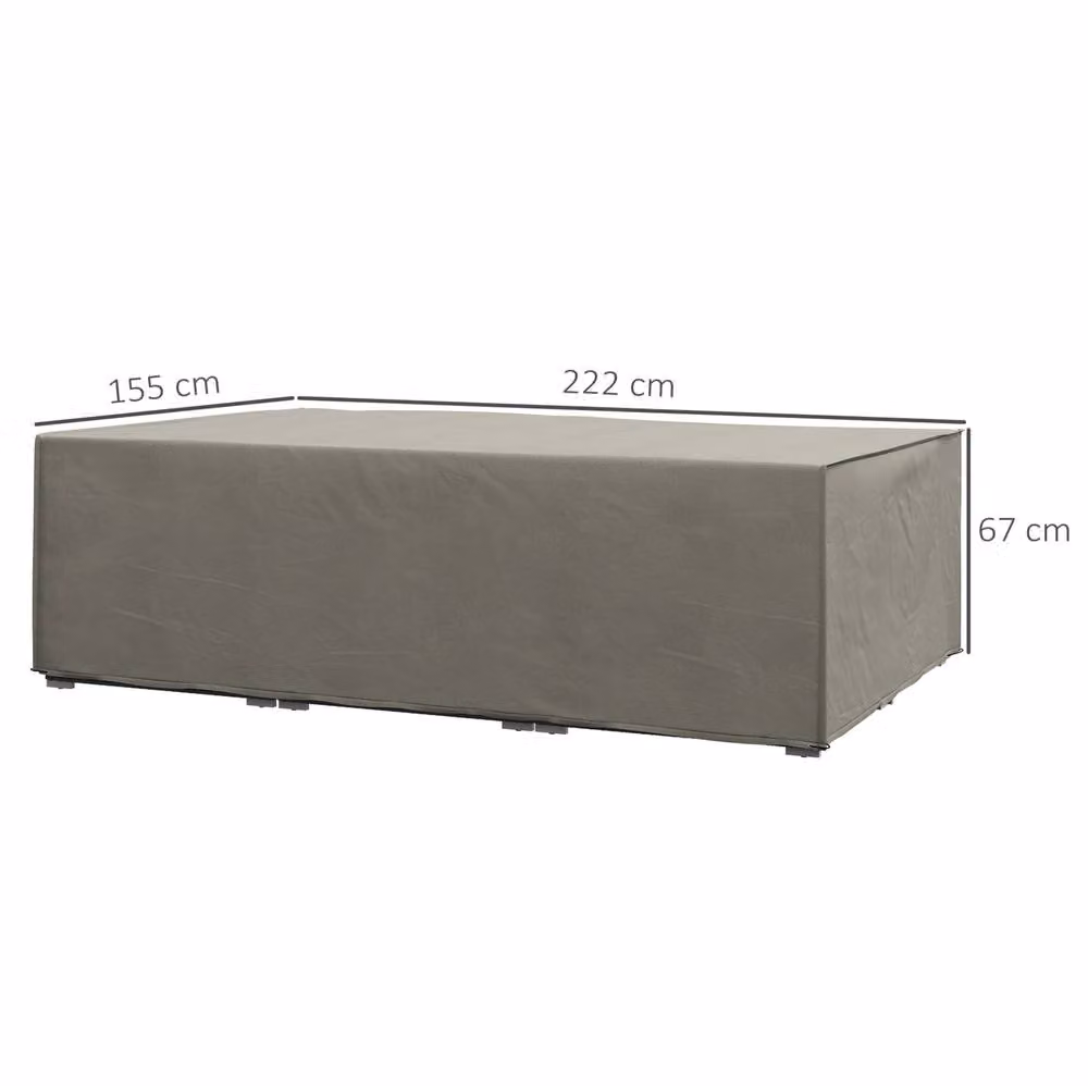 STILVORA Grey Polyester Garden Furniture Cover W: 222 cm, D: 155 cm, H: 67 cm – 4