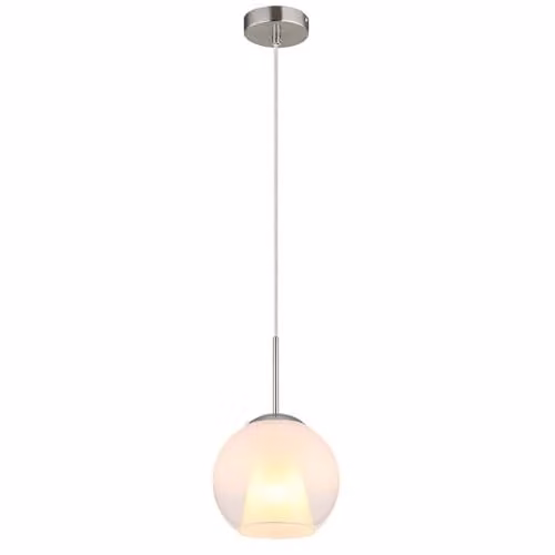 Globo Lighting Sphere Pendant Light with Transparent Glass and Chrome-Plated Metal Details, E27 – 1