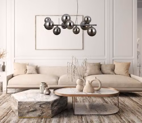 Netlighting Canello Modern 10-Light Bar Pendant Ceiling Light in Black with G9 Bulbs – 2