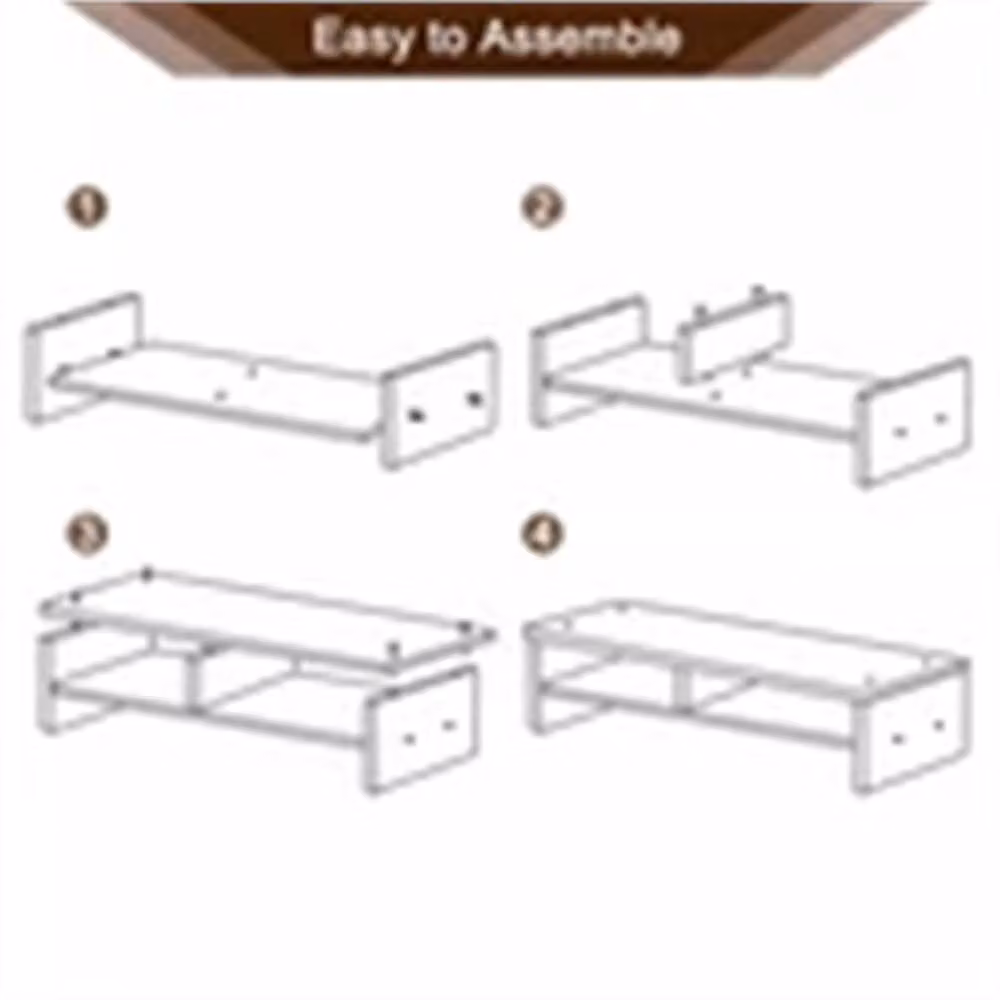 Nordara White Wood Computer Desktop Monitor Stand, Width: 100 cm – 3