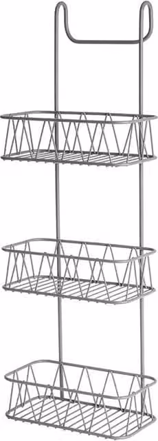 Nordara 3 Tier Metal Wall Mount Bathroom Shower Caddy in Grey – 1