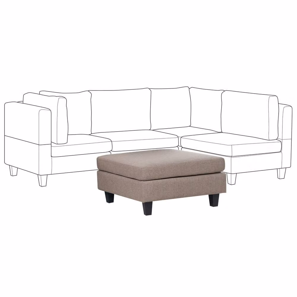 Wyld and Coco Brown Polyester Ottoman Square Footstool – 3