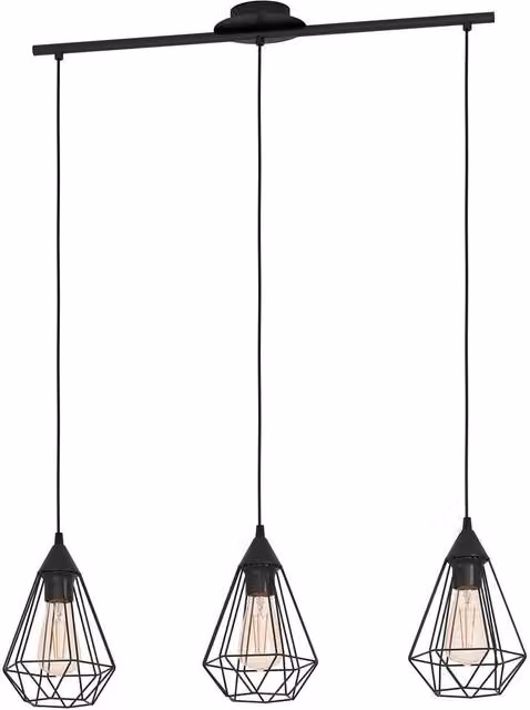 Eglo Tarbes 3-Light Black Metal Geometric Pendant Light – 2