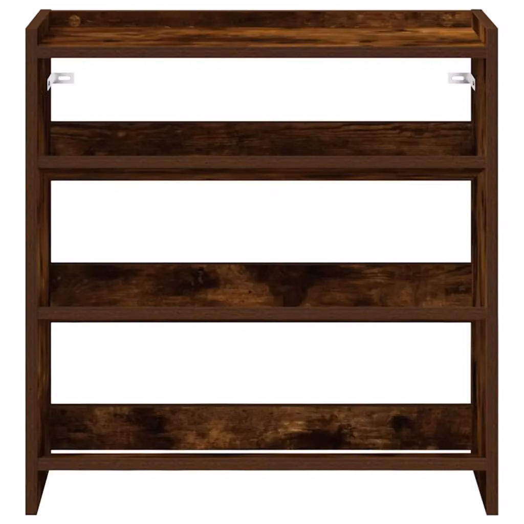 Berkfield Home Smoked Oak Shoe Rack in Brown, W/D/H: 60 x 25 x 62 cm – 4