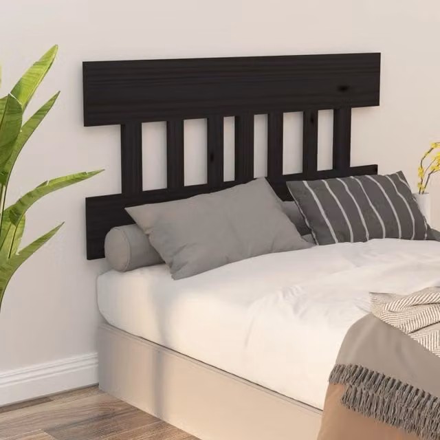 Berkfield Home Rustic Black Solid Pine Wood Bed Headboard W/D/H: 183.5 x 3 x 81 cm – 1