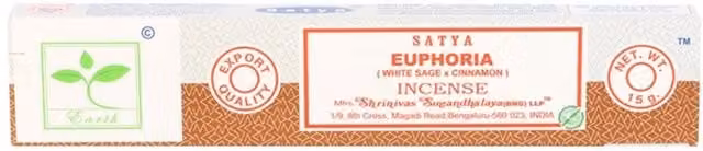 Satya Euphoria Incense Sticks for Uplifting Aromatherapy, Brown
