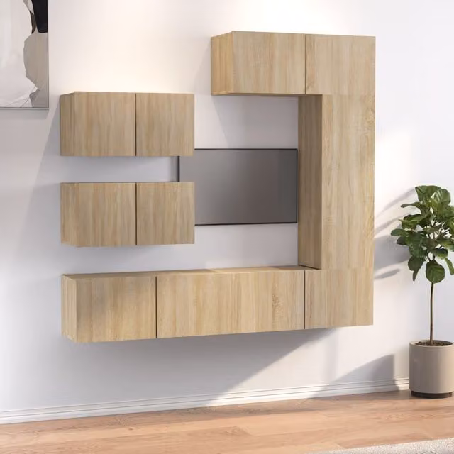 Berkfield Home 6 Piece Sonoma Oak TV Cabinet Set in Brown