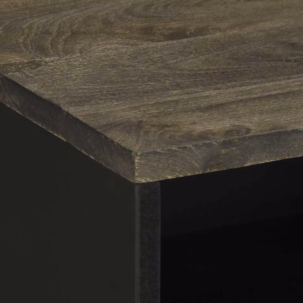 Berkfield Home Black Mango Wood Bedside Cabinet W/D/H: 50 x 33 x 62 cm – 5