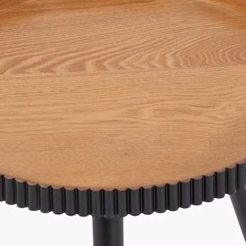 Pacific Lifestyle Black and Natural Tripod Side Table, Round Modern Wood Accent Table, W/D/H: 40 x 40 x 41 cm – 4