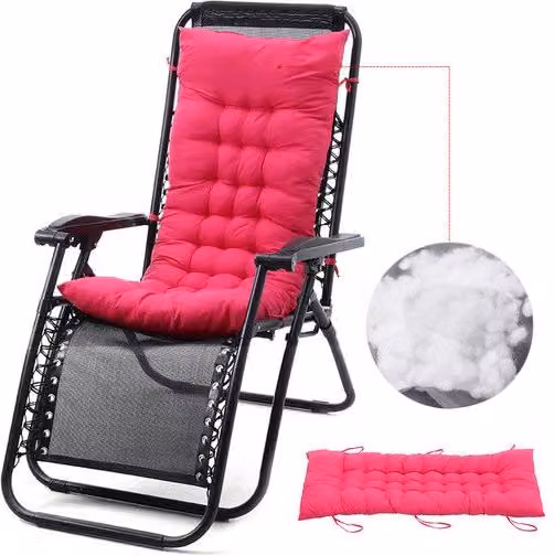 Garden Sanctuary Pink Cotton and Polyester Lounge Seat Cushion, W: 48 cm, L: 125 cm – 1