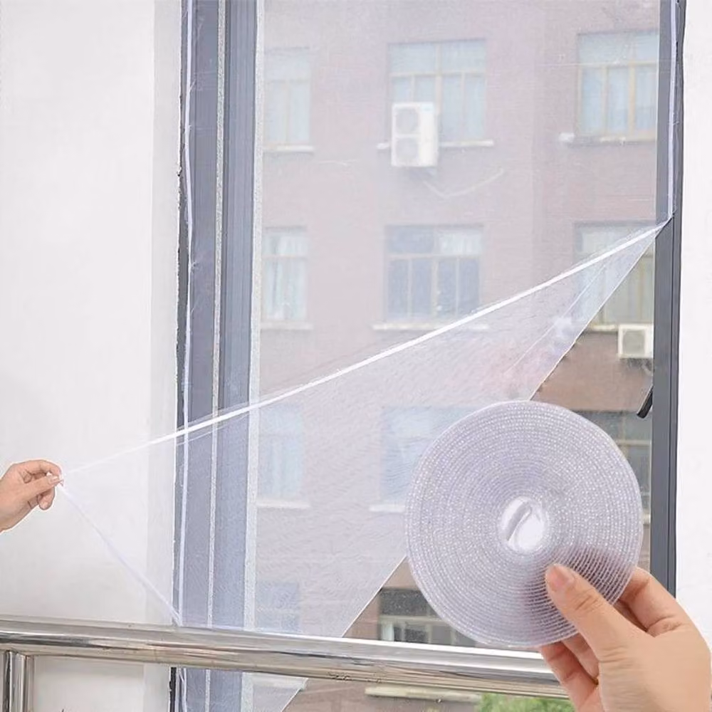 FLAVORA White Mosquito Mesh Window Screen Netting with Velcro, W: 150 cm, H: 130 cm – 2