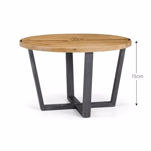 Julian Bowen Brooklyn Round Oak Dining Table, Diameter: 120 cm – 2