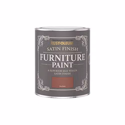 Rust-Oleum Red Satin Furniture and Skirting Board Paint, Fire Brick, 750ml – 3
