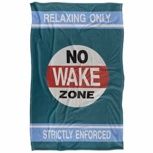 JQ Licensing James Piazza Coastal No Wake Zone Super Soft Fleece Throw Blanket, Multicolour, W/D/H: 91 x 147 cm