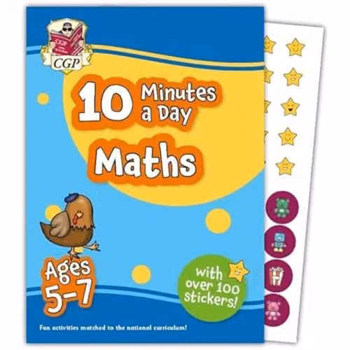 CGP 10 Minutes a Day Maths for Ages 5-7 Activity Book with over 100 stickers