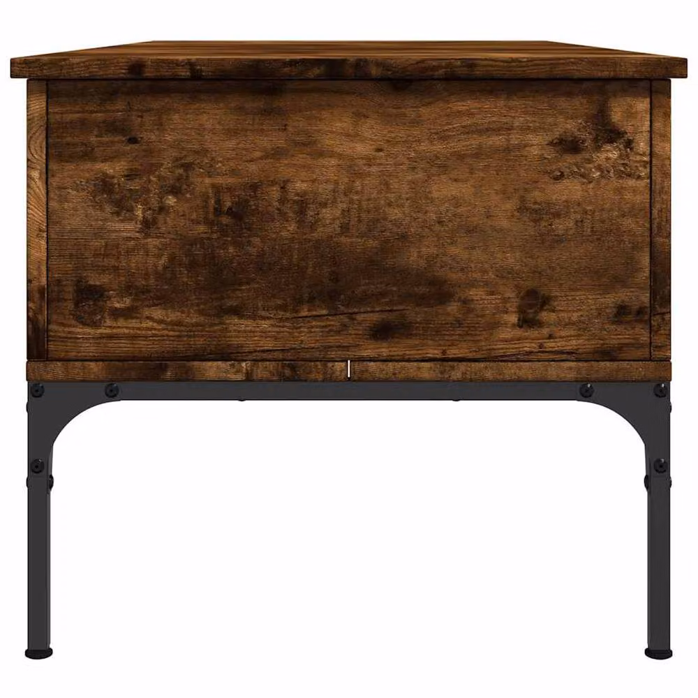 Berkfield Home Comfortable Coffee Table in Smoked Oak Brown, W/D/H: 100 x 50 x 45 cm – 3