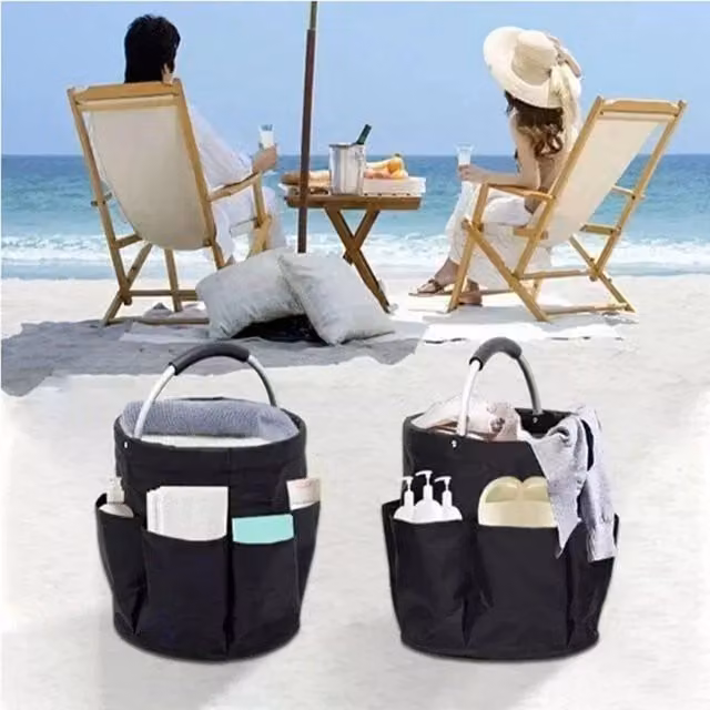 Kelvenix 17L Multifunctional Black Fabric Garden Tool Cleaning Caddy with Handles