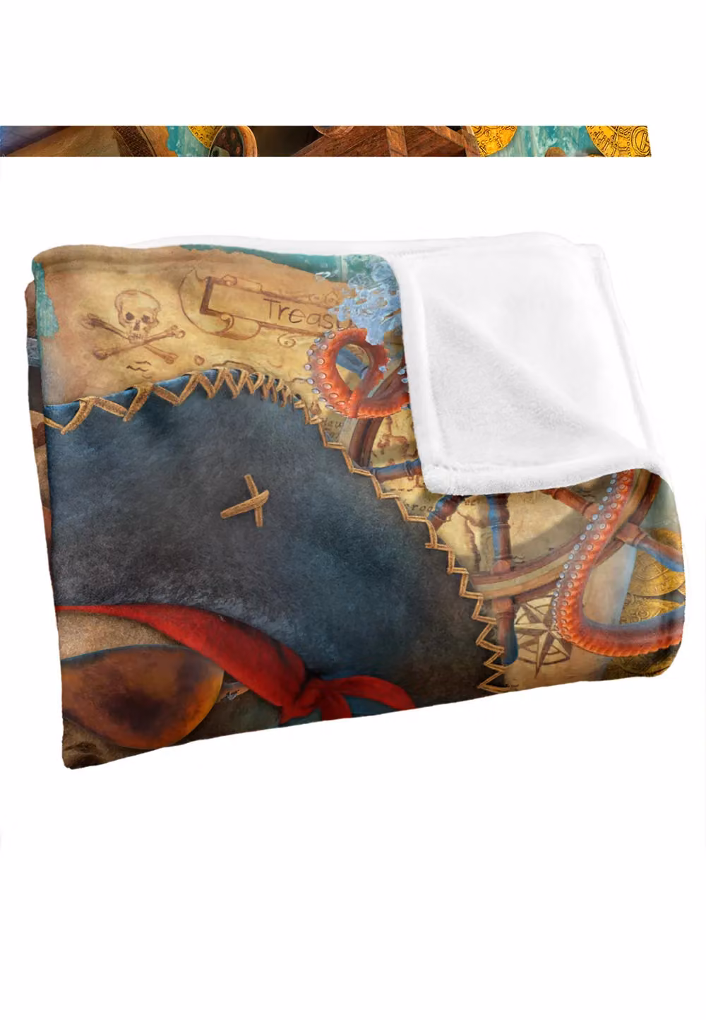 JQ Licensing James Piazza Pirates Rule Silky Touch Super Soft Fleece Throw Blanket, White and Multicolour, W: 152 cm, D: 127 cm – 3