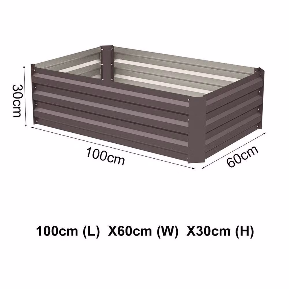 Kelvenix Garden Brown Galvanised Steel Raised Bed W/D/H: 100 x 60 x 30 cm – 2