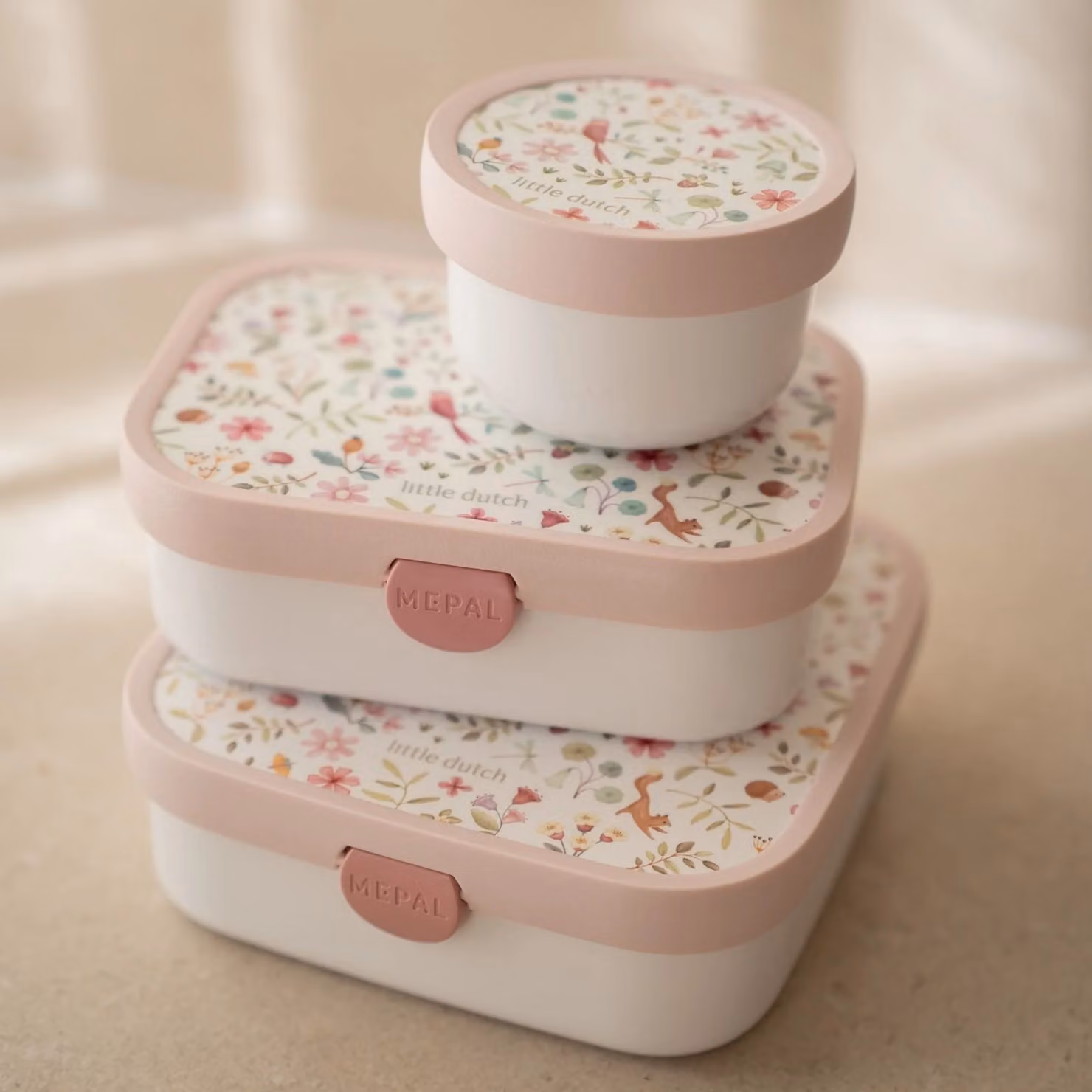 Little Dutch Campus Lunch Box Fairy Wonders in White, Pink and Multicolour with Cutlery and Dividers – 2