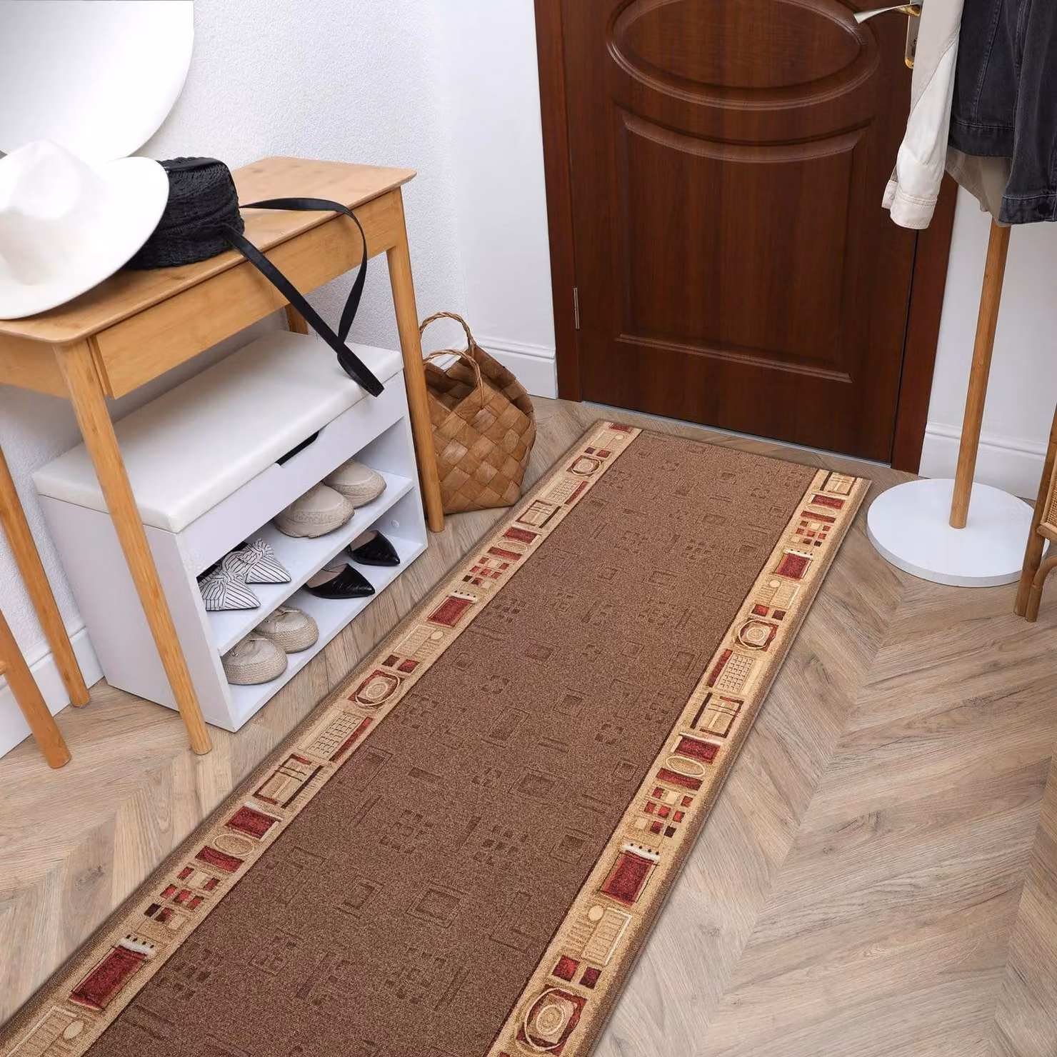 RugsX Jena Anti-Slip Runner, Brown, W: 67 cm x L: 310 cm – 3