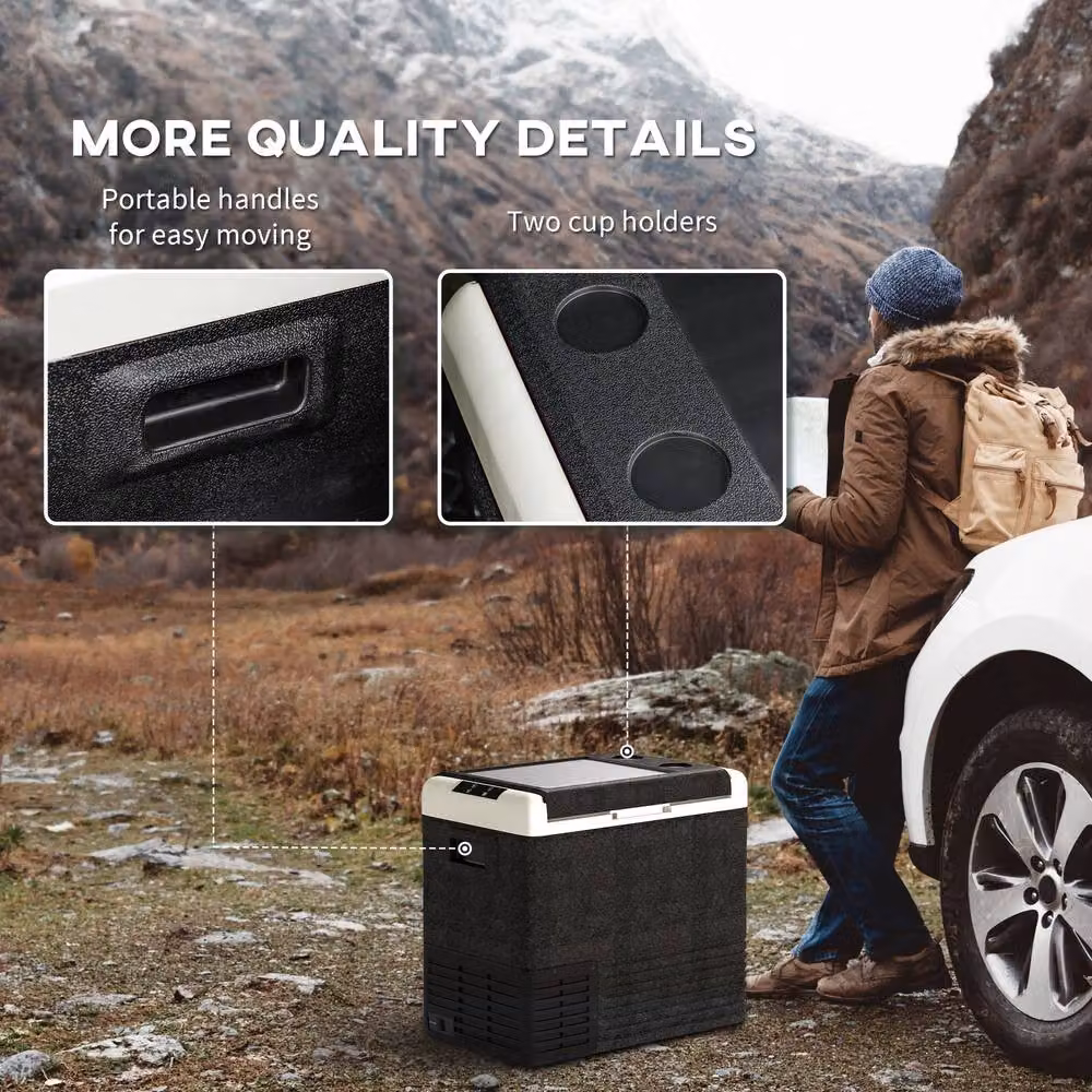 STILVORA 50L Portable Car Fridge Freezer with LED Panel, Black – 5