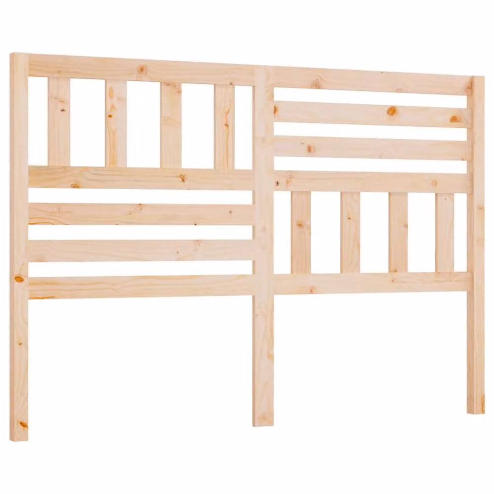 Berkfield Home Beautiful Bed Headboard in Natural Solid Pine, W: 146 cm, D: 4 cm, H: 100 cm – 2