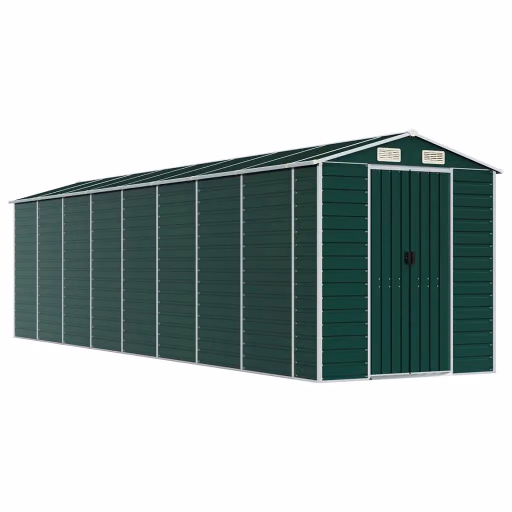 Berkfield Home Green Galvanised Steel Garden Pent Shed W/D/H: 191 x 725 x 198 cm – 2