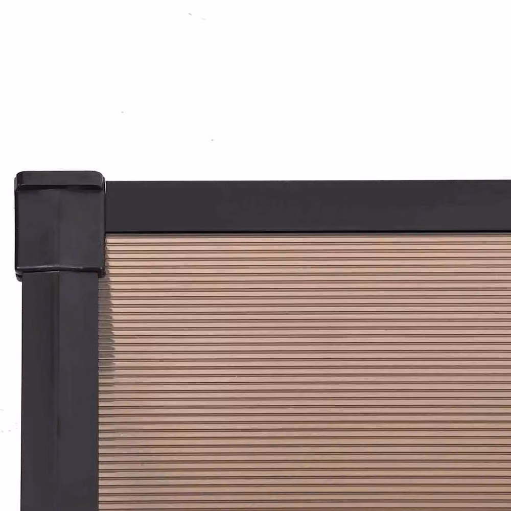 Berkfield Home Black Polycarbonate and Aluminium Door Canopy W: 239 cm, D: 90 cm – 4