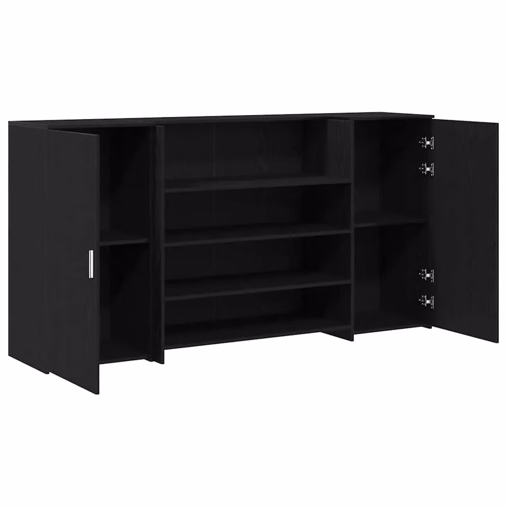 Berkfield Home Reception Desk in Black Oak, W/D/H: 200 x 50 x 103.5 cm – 3