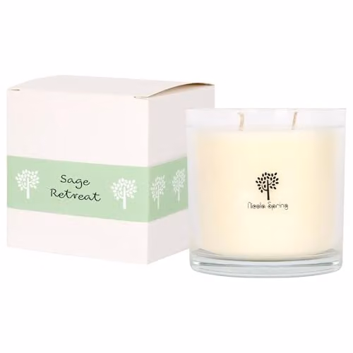 Nicola Spring Sage Retreat Soy Wax Scented Candle, 400g, Spicy Fragrance with Double Wick and 45 Hour Burn Time – 1
