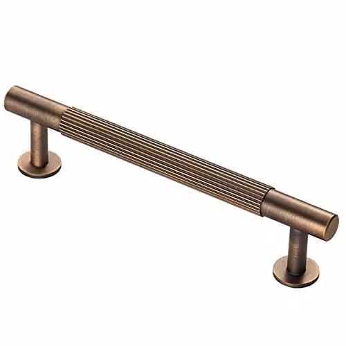 Loops Lined Bar Door Pull Handle in Antique Brass, 158 x 13 mm with 128 mm Centres