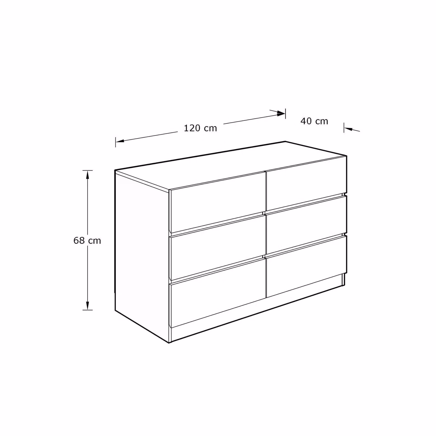 GFW Catania 6 Drawer Chest of Drawers in Brown Oak – 5