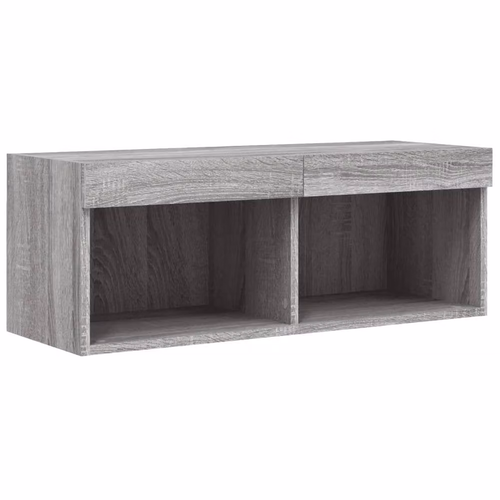 Berkfield Home Modern TV Cabinet with LED Lights in Grey Sonoma, W/D/H: 80 x 30 x 30 cm – 6