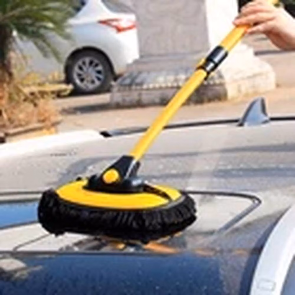 EONLION Adjustable Telescopic Long Handle Car Wash Cleaning Brush Kit with Microfibre Head, Yellow – 3