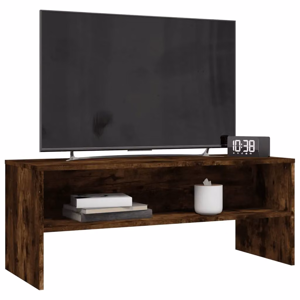 Berkfield Home TV Cabinet in Smoked Oak Brown, W/D/H: 100 x 40 x 40 cm – 3