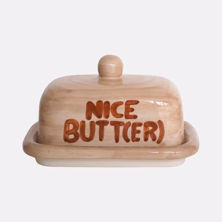 Studio Noticed Nice butt(er) ceramic butter dish in beige
