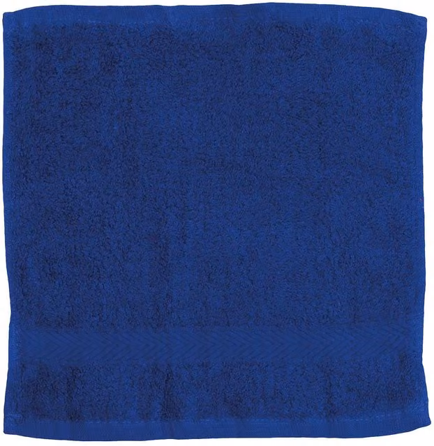 Towel City Luxury Blue Cotton Face Towel with Border and Hanging Loop