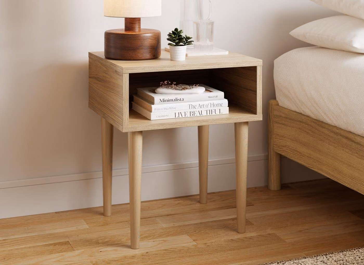 Dreams Philomena Modern Wooden Bedside Table in Beige