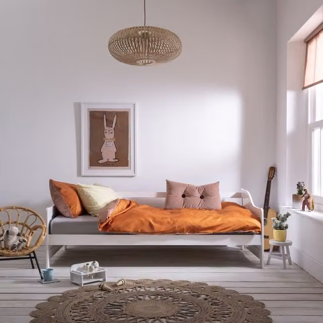 Noa and Nani Modern Upholstered Day Bed Frame in Grey