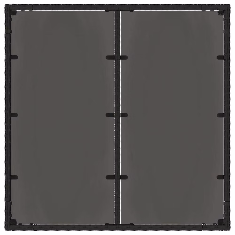 Berkfield Home Black Poly Rattan Garden Table with Glass Top, W/D/H: 90 x 90 x 75 cm – 5