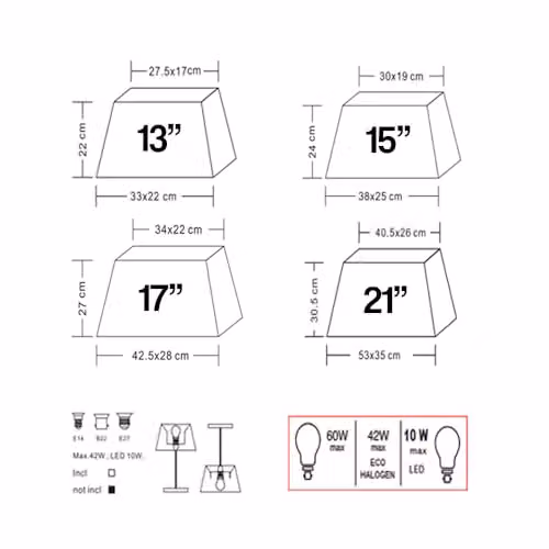 K LIVING Modern Rectangular White Linen Fabric Light Shade for Ceiling Pendants, Table Lamps and Floor Lamps, Width: 53.34 cm – 2