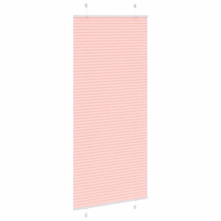 Berkfield Home Pink Single Pleat Polyester Semi-Transparent Blind, W: 99.4 cm, H: 200 cm