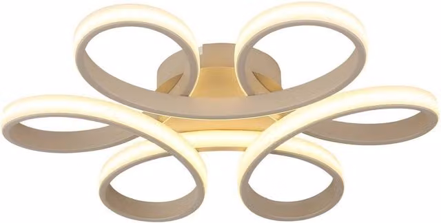 Netlighting Orbita Semi Flush Ceiling Light in Matt Sand Beige with Warm White LED
