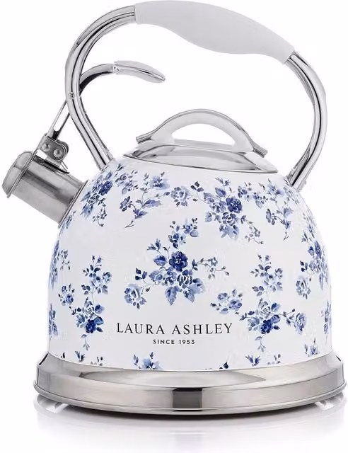 Laura Ashley China Rose Stainless Steel Stove Top Kettle, 2.5 l, Multicolour and White – 1