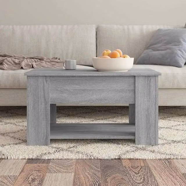 Berkfield Home Modern Grey Sonoma Coffee Table W: 79 cm, D: 49 cm, H: 41 cm – 1