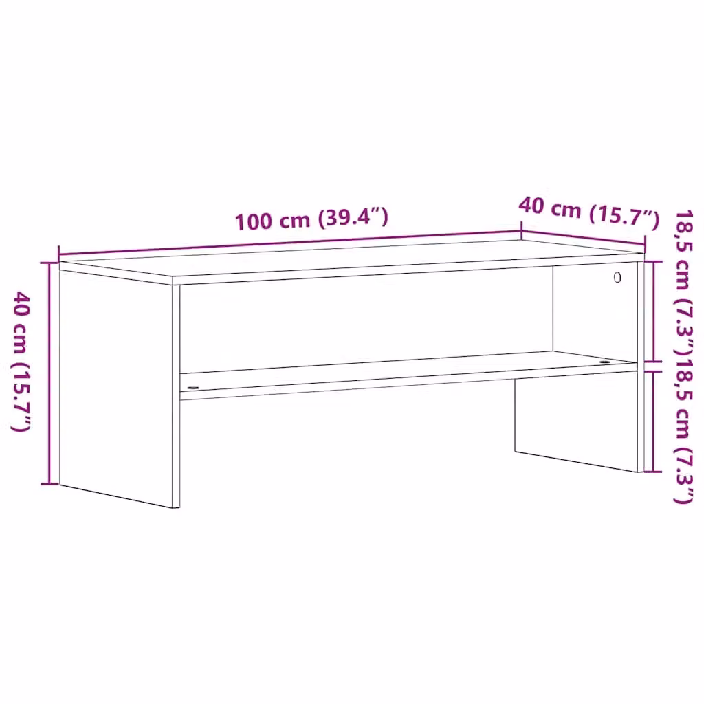 Berkfield Home TV Cabinet in Black Oak, W/D/H: 100 x 40 x 40 cm – 4